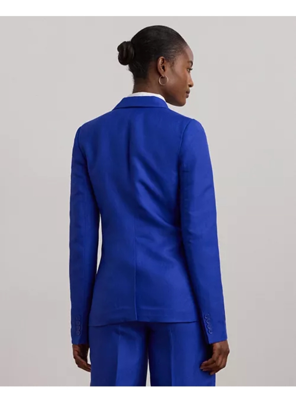 Lauren Ralph Lauren Women's Linen Blend Twill Blazer Blue Size 16 NWT - Picture 3 of 16